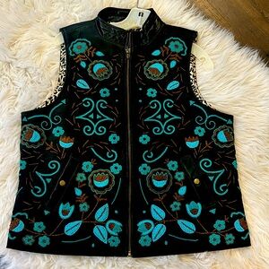 Tasha Polizzi L beaded leather vest